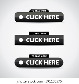 Button set - click here glossy black buttons