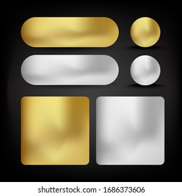 Button set color gold adn silver style