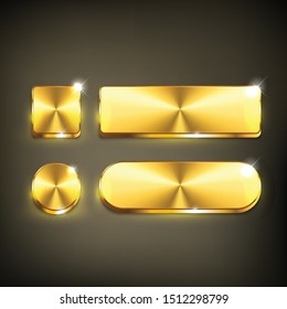 Button set color gold glossy 