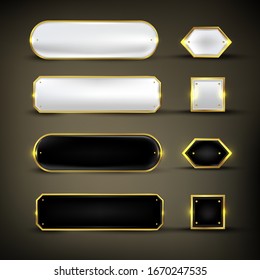 Button set color gold glossy