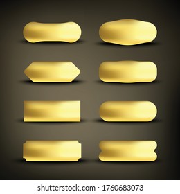 Button set color gold shape