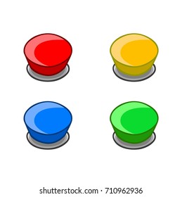 Button Set Colored Buttons  Illustration Vector Icon Design Template Collections