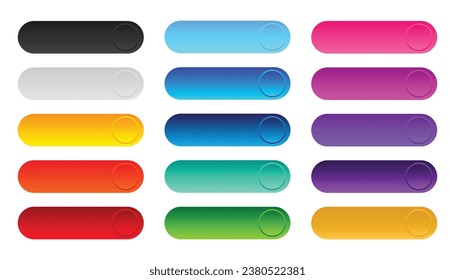 Button Set Colorful Glossy Buttons