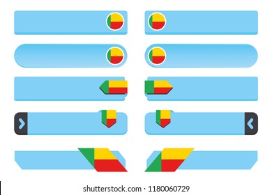 A Button Set with the Country Flag of  Benin