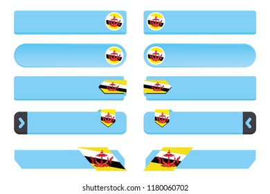 A Button Set with the Country Flag of  Brunei