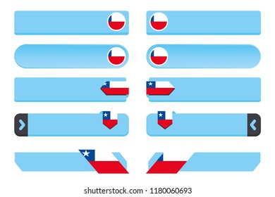 A Button Set with the Country Flag of  Chile