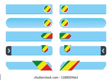 A Button Set with the Country Flag of  Congo