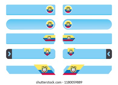 A Button Set with the Country Flag of  Ecuador
