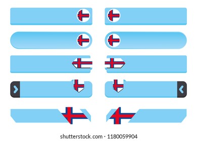 A Button Set with the Country Flag of  Faroe Islands