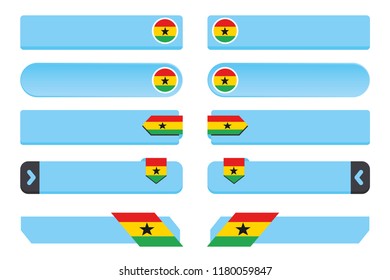 A Button Set with the Country Flag of  Ghana