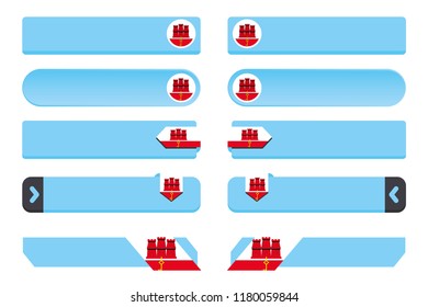 A Button Set with the Country Flag of  Gibraltar