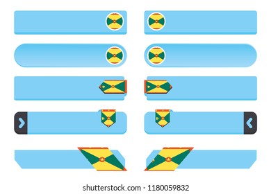 A Button Set with the Country Flag of  Grenada