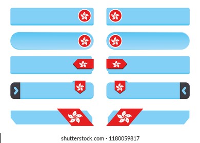 A Button Set with the Country Flag of  Hong Kong