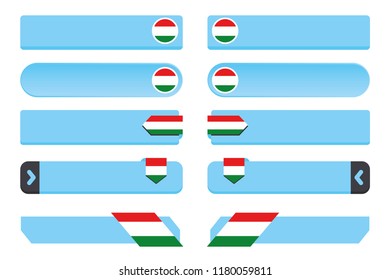 A Button Set with the Country Flag of  Hungary