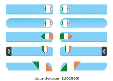A Button Set with the Country Flag of  Ireland