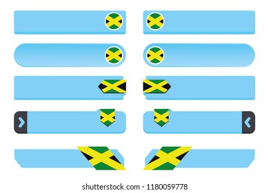 A Button Set with the Country Flag of  Jamaica