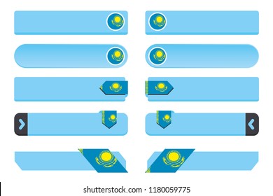 A Button Set with the Country Flag of  Kazakstan