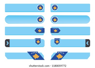 A Button Set with the Country Flag of  Kosovo