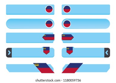 A Button Set with the Country Flag of  Liechtenstein