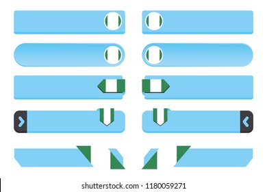 A Button Set with the Country Flag of  Nigeria