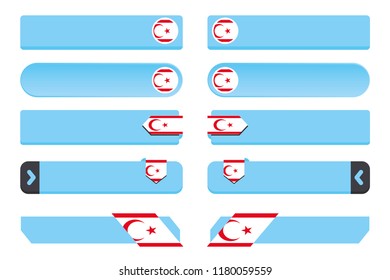 A Button Set with the Country Flag of  Northern Cyprus