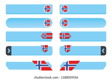 A Button Set with the Country Flag of  Norway