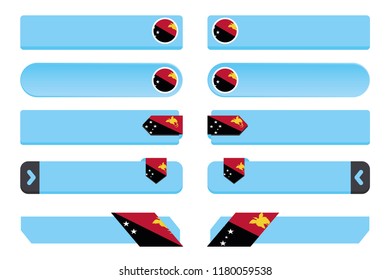 A Button Set with the Country Flag of  Papua New Guinea