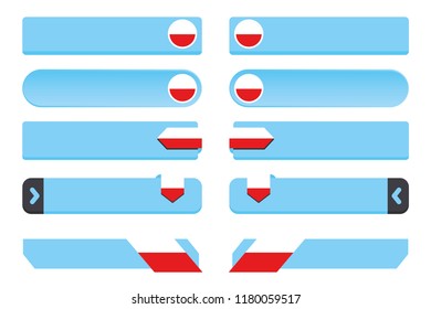 A Button Set with the Country Flag of  Poland