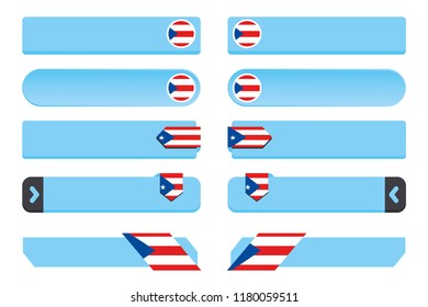 A Button Set with the Country Flag of  Puerto Rico