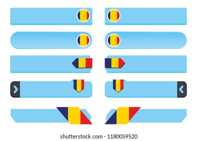 A Button Set with the Country Flag of  Romania