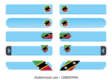A Button Set with the Country Flag of  Saint Kitts and Nevis