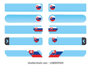 A Button Set with the Country Flag of  Slovakia