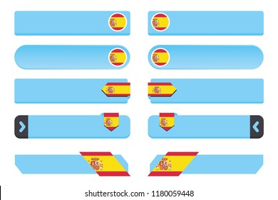 A Button Set with the Country Flag of  Spain
