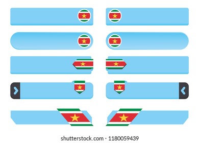 A Button Set with the Country Flag of  Suriname