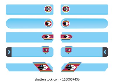A Button Set with the Country Flag of  Swaziland