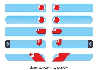 A Button Set with the Country Flag of  Tonga