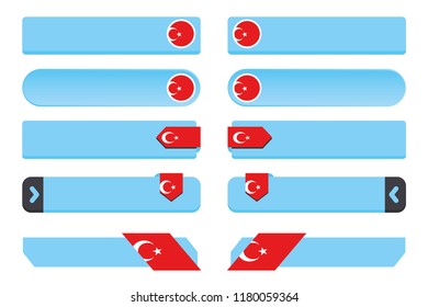 A Button Set with the Country Flag of  Turkey