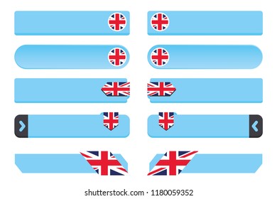 A Button Set with the Country Flag of  United Kingdom