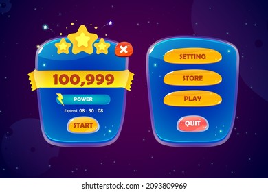 Button set designed game user interface gui illustration for video games computers