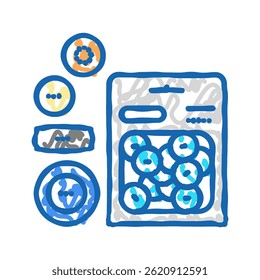 button set doodle icon sketch vector. button set sign. isolated symbol illustration