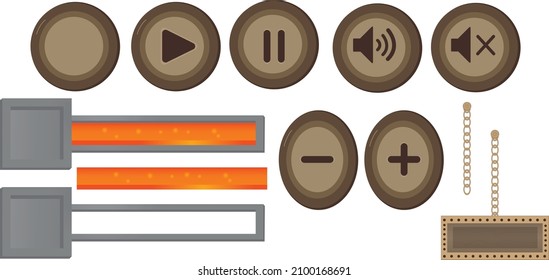 Button Set Game Asset User Interface