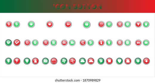Button  set Icon vector graphic template, eps 10