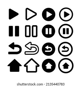 button set icon vector isolated on white board