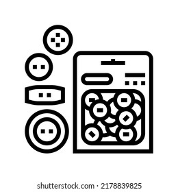 button set line icon vector. button set sign. isolated contour symbol black illustration