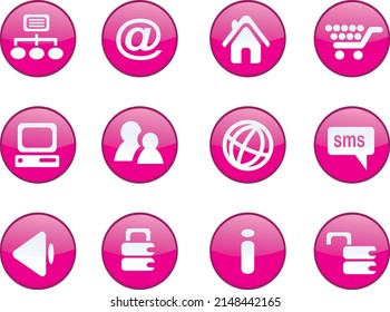 Button set vector Web Icons. Graphics buttons for web design.