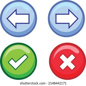 Button set vector Web Icons. Graphics buttons for web design.
