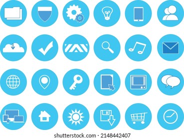 Button set vector Web Icons. Graphics buttons for web design.