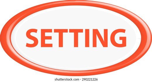 Button setting . The round shape. 3D. Vector illustration.