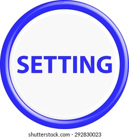 Button setting . The round shape. 3D. Vector illustration.