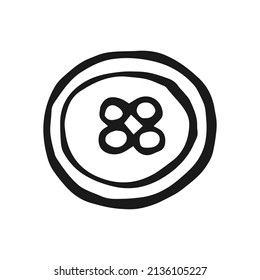 Button for sewing. Hand drawn illustration converted to vector.